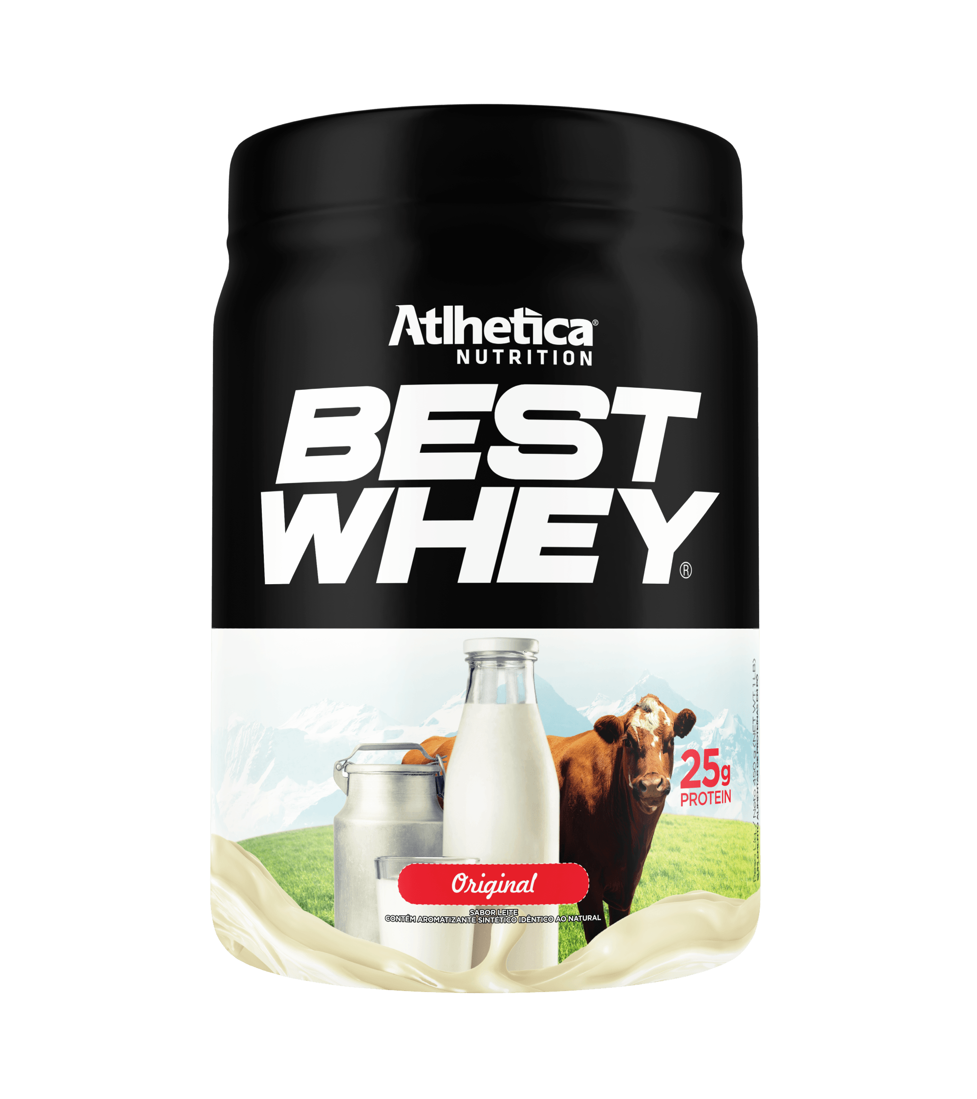 Pote de Best Whey 450 g da Atlhetica Nutrition, proteína do soro do leite em pó