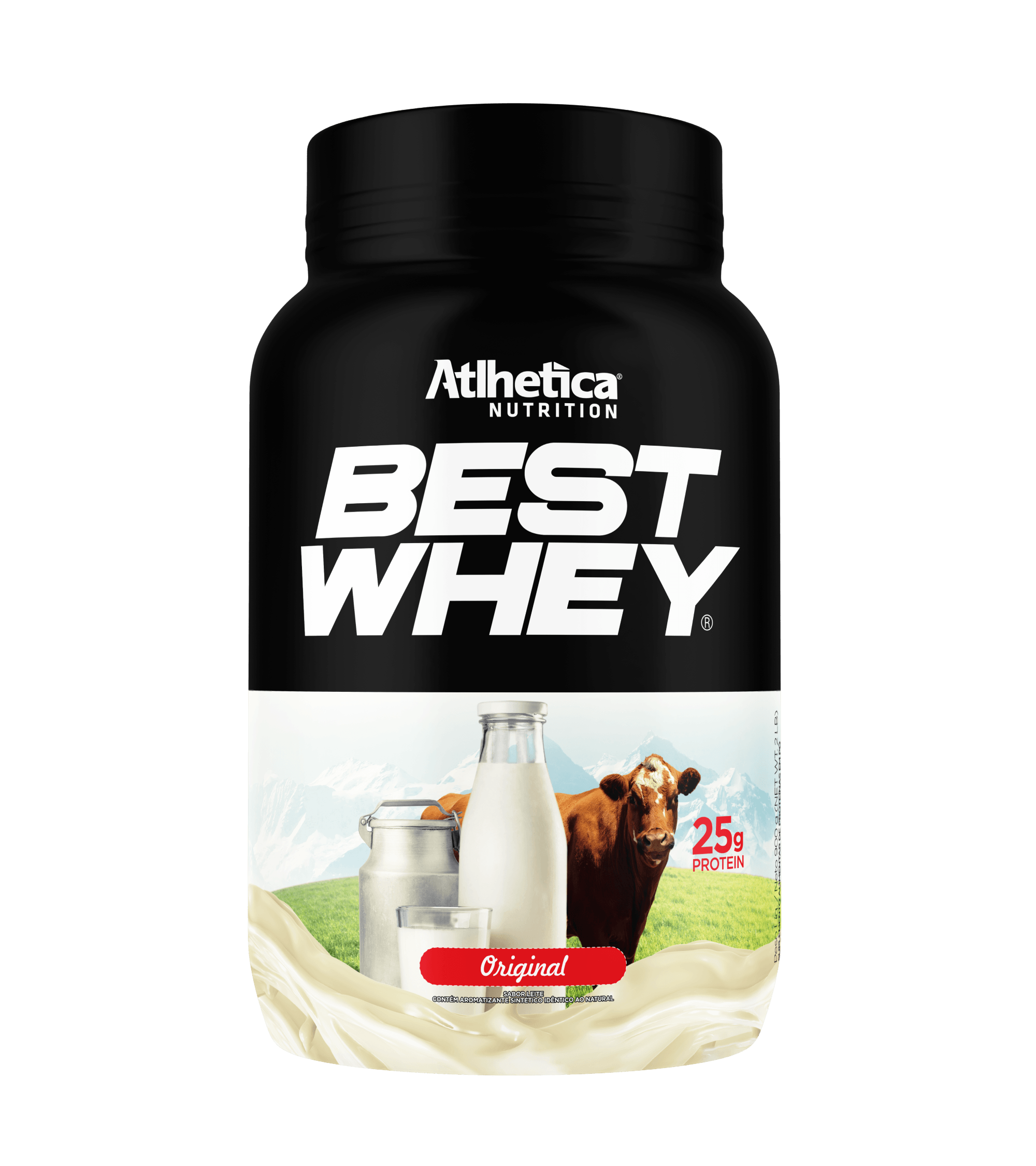 Pote de Best Whey 900 g da Atlhetica Nutrition, blend de proteínas do soro do leite