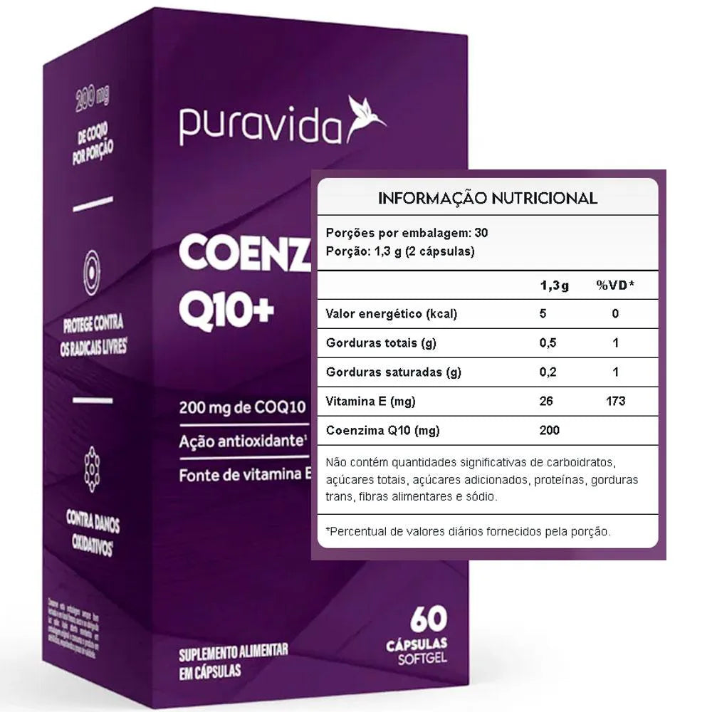 Coenzima Q10 200mg 60 cápsulas – Puravida