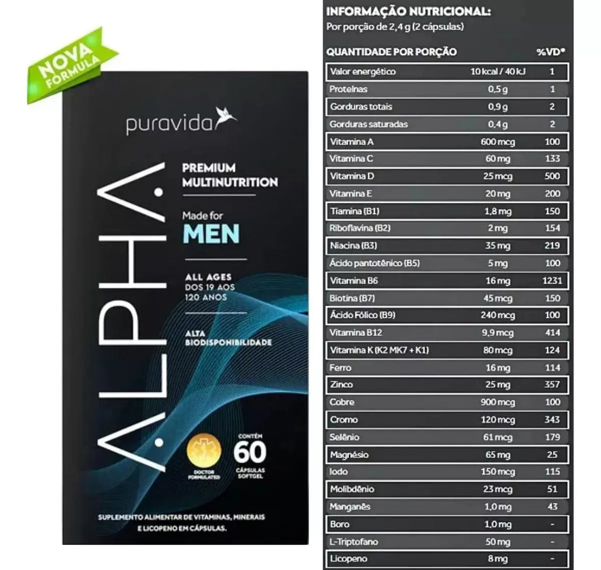 Alpha Men 60 cápsulas – Puravida