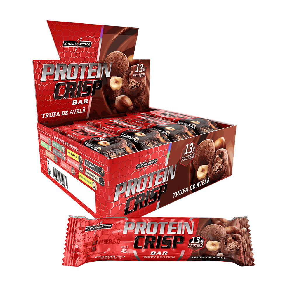 Caixa com 12 unidades de Crisp Bar 540 g da Integralmédica