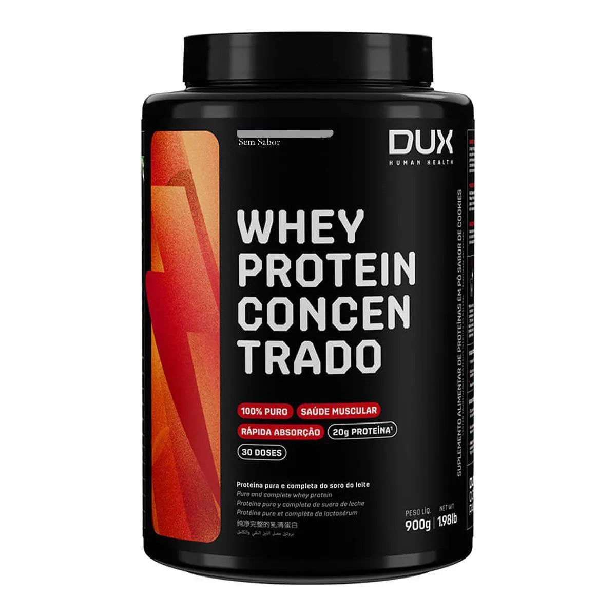 Pote de Whey Protein Concentrado 900 g da Dux Human Health