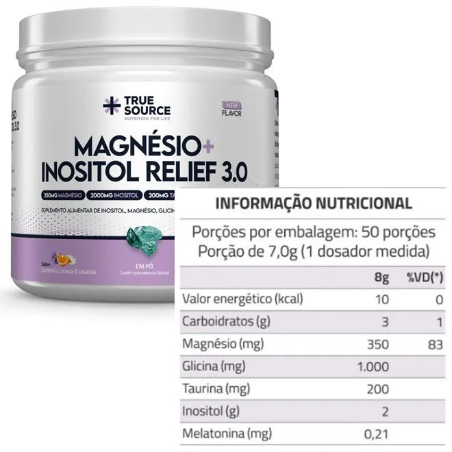 Magnésio + Inositol Relief 3.0 350g - True Source