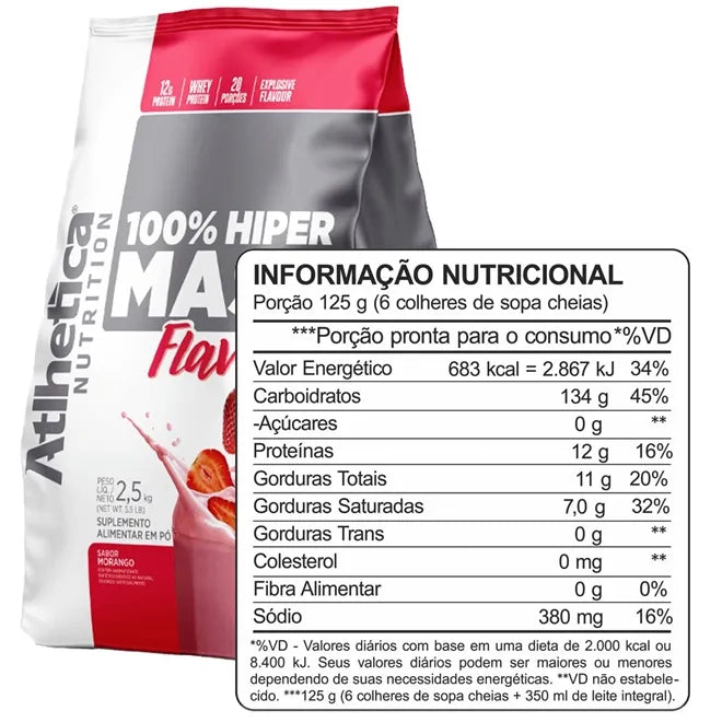 100% Hiper Mass Flavour 2,5kg - Atlhetica Nutrition
