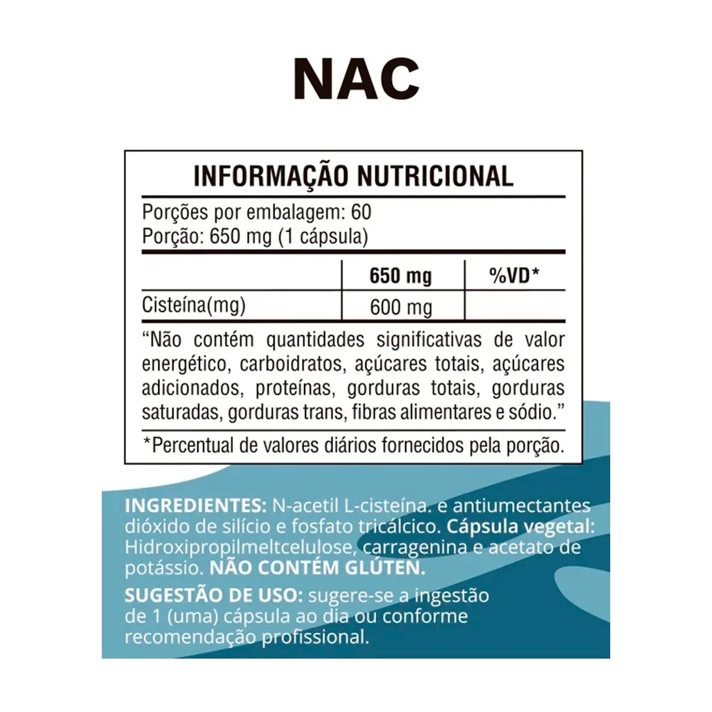 NAC PRO N-Acetil L-Cisteína 600mg 60 cápsulas – Dux Nutrition