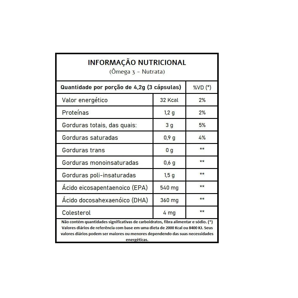Ômega 3 1000mg 60 cápsulas - Nutrata
