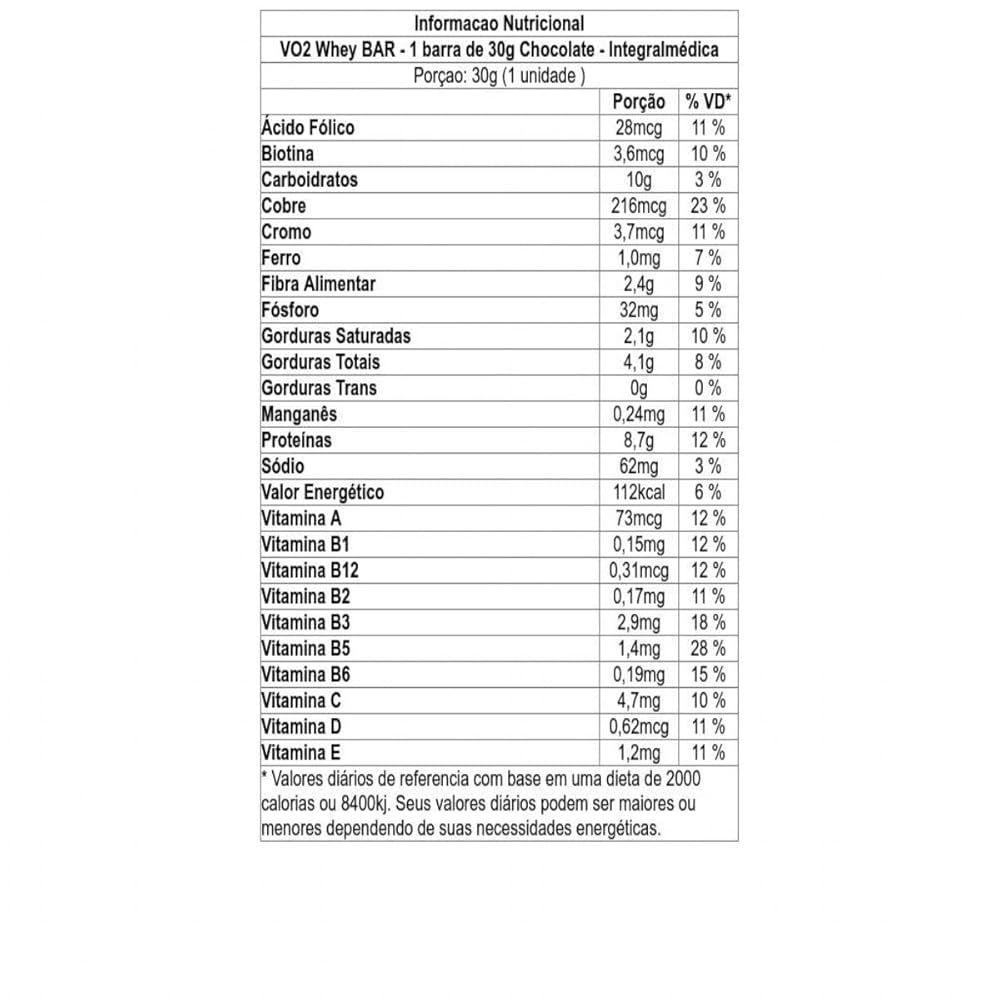Vo2 Slim Protein Bar Caixa 30g 12 Un - Integralmedica