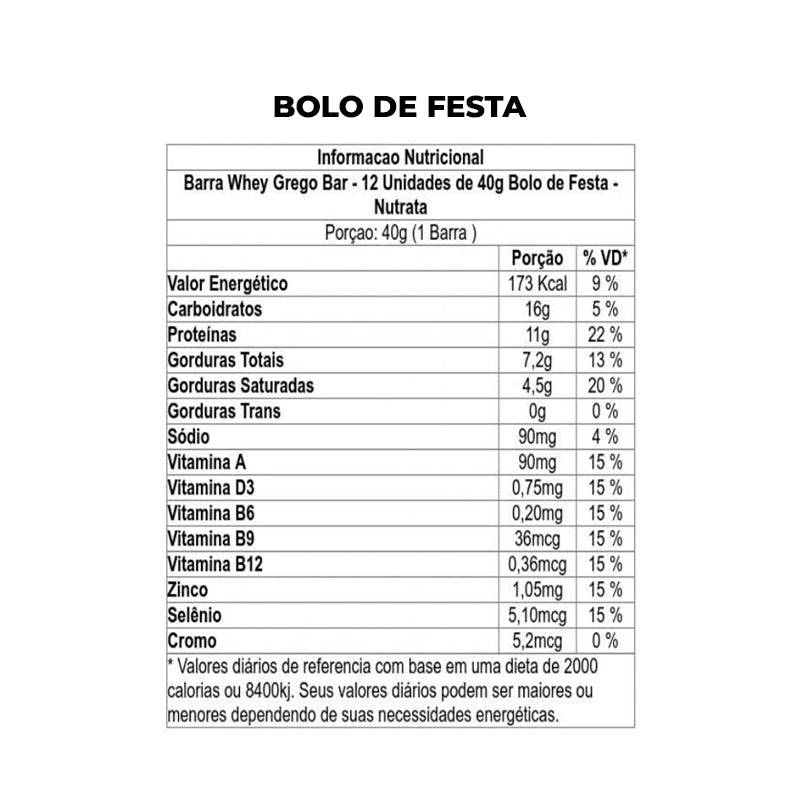Whey Grego Bar 40g - Nutrata