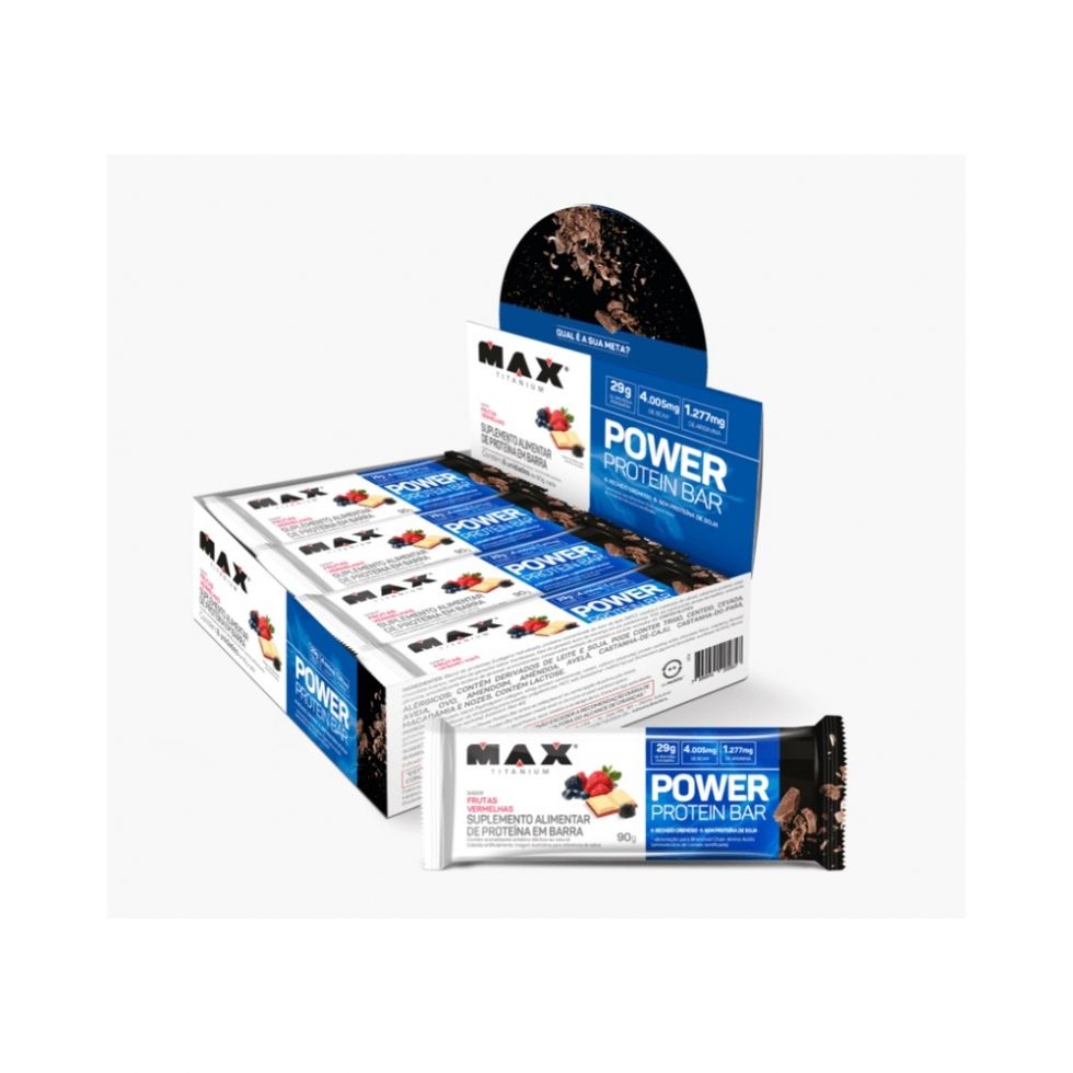 Power Protein Bar Caixa com 8 Unidades (720g) - Max Titanium