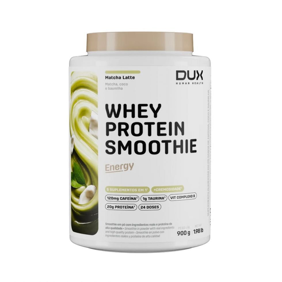 Pote de Whey Protein Smoothie Energy 900 g da Dux Human Health sabor Matcha Latte