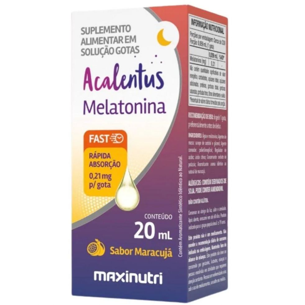 Frasco de 20 ml de Acalentus Melatonina da MaxiNutri
