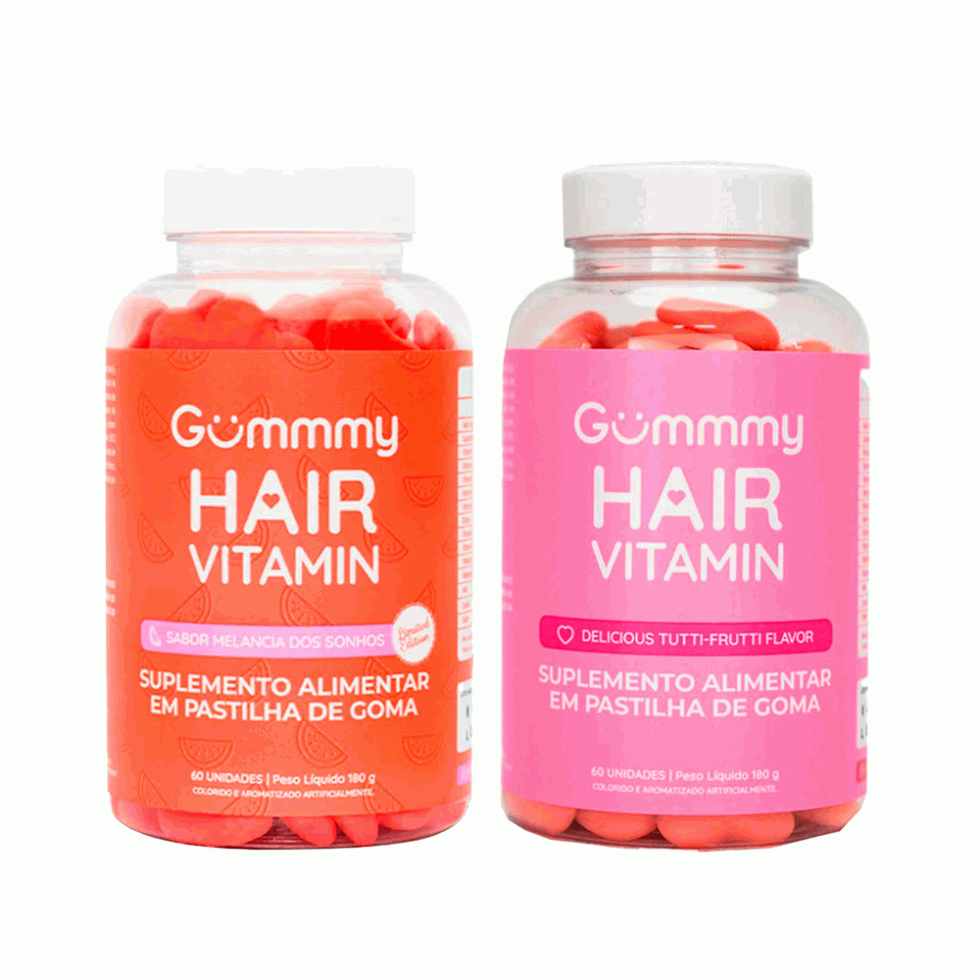 Promopacks Gummy Hair Melancia (60 gomas) + Tutti Frutti (60 gomas) - Gummy