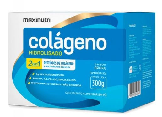 Colágeno Hidrolisado 2 em 1 (30 Sachês de 10g) - MaxiNutri