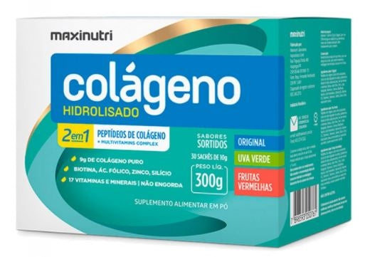 Colágeno Hidrolisado 2 em 1 (30 Sachês de 10g) - MaxiNutri