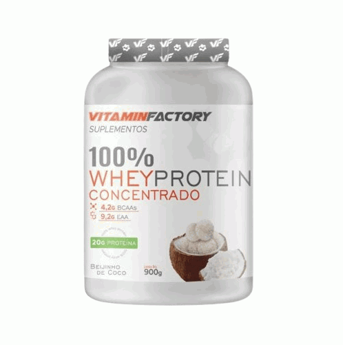 100% Whey Concentrado Pote (900g) - Vitamin Factory