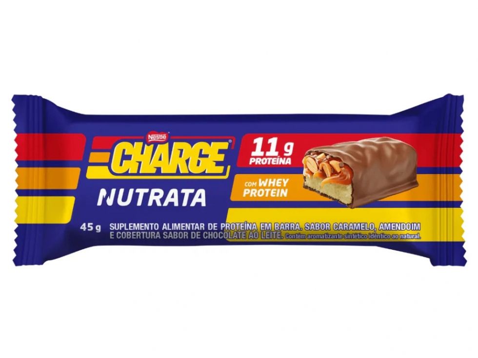 Barra proteica Charge Bar da Nutrata de 45 g na embalagem