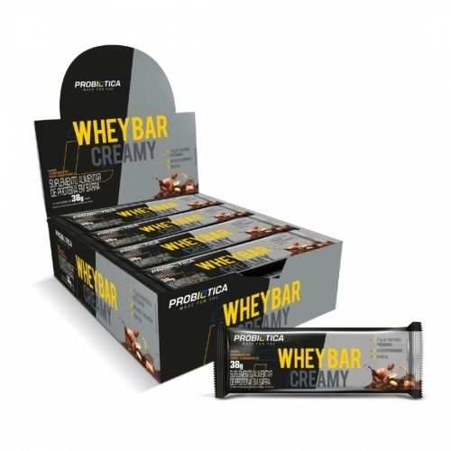 Whey Bar Creamy Caixa 12 unidades (456g) - Probiótica