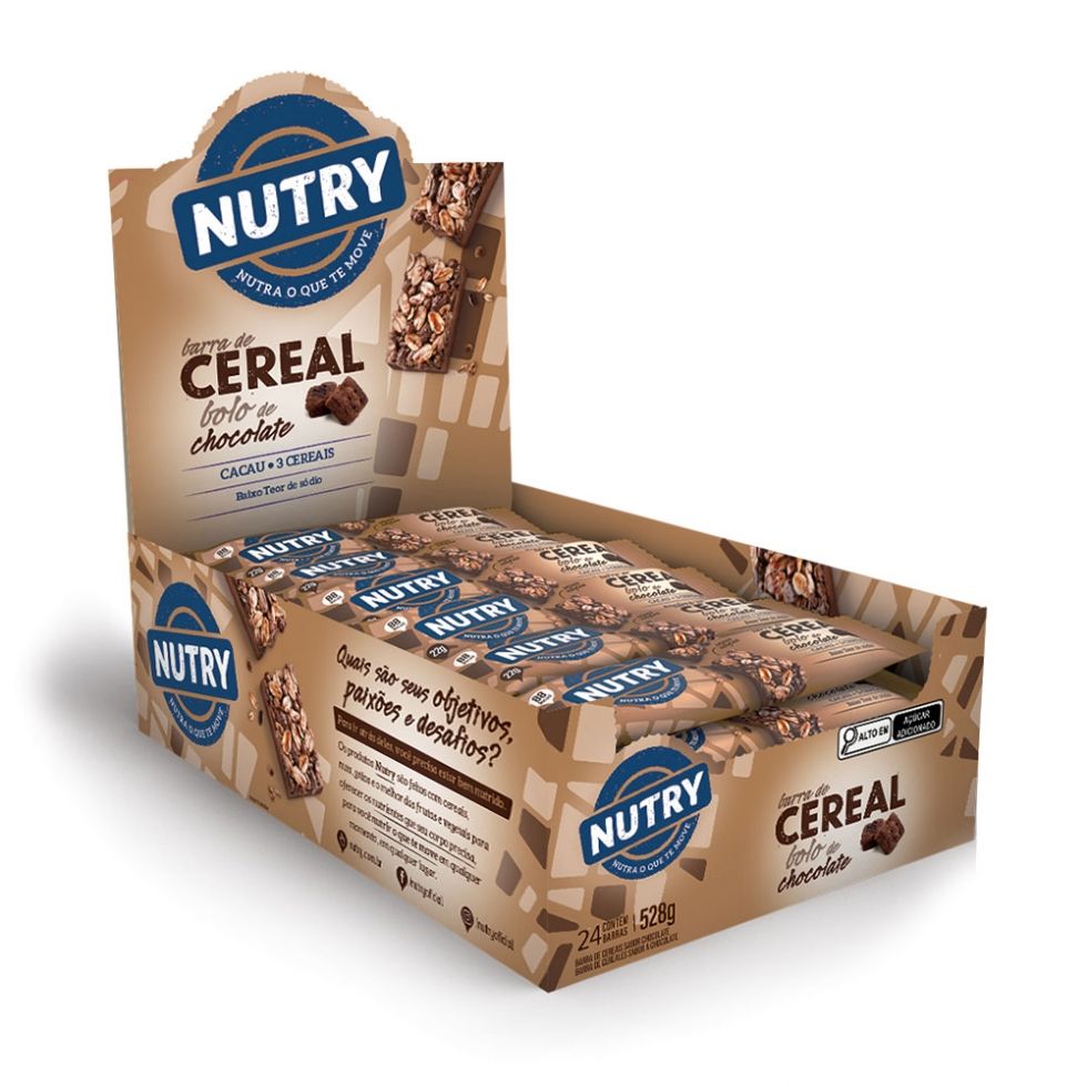 Display Nutry com 24 barras de cereal, total de 528 g