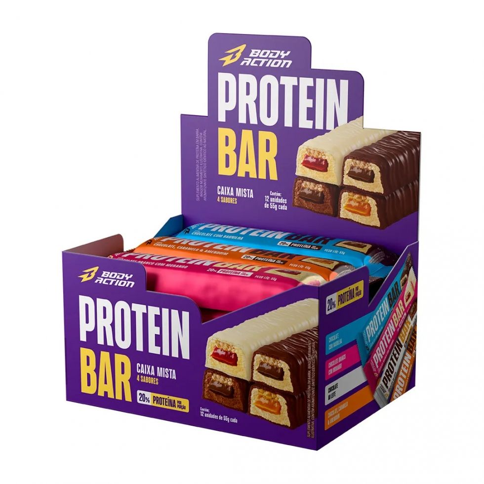Protein Bar (Display 12 unid 55g) - Body Action