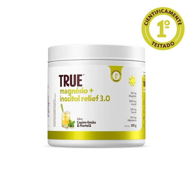 Pote de Magnésio + Inositol Relief 3.0 da True Source com 350 g