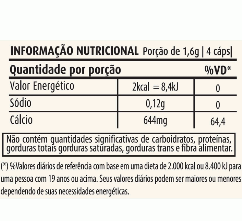 Cálcio de Ostras 400mg (60 caps) - Apisnutri