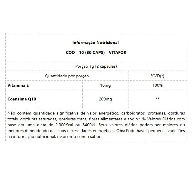 Coenzima Q10 200mg (30 caps) - VitaFor