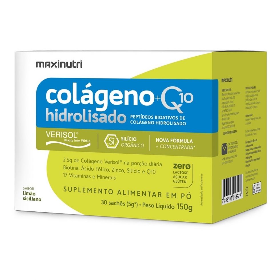 Colágeno Hidrolisado 2 em 1 VERISOL + Q10 (30 Sachês de 5g) - MaxiNutri