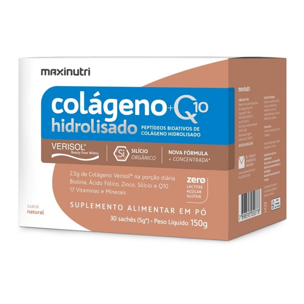 Colágeno Hidrolisado 2 em 1 VERISOL + Q10 (30 Sachês de 5g) - MaxiNutri