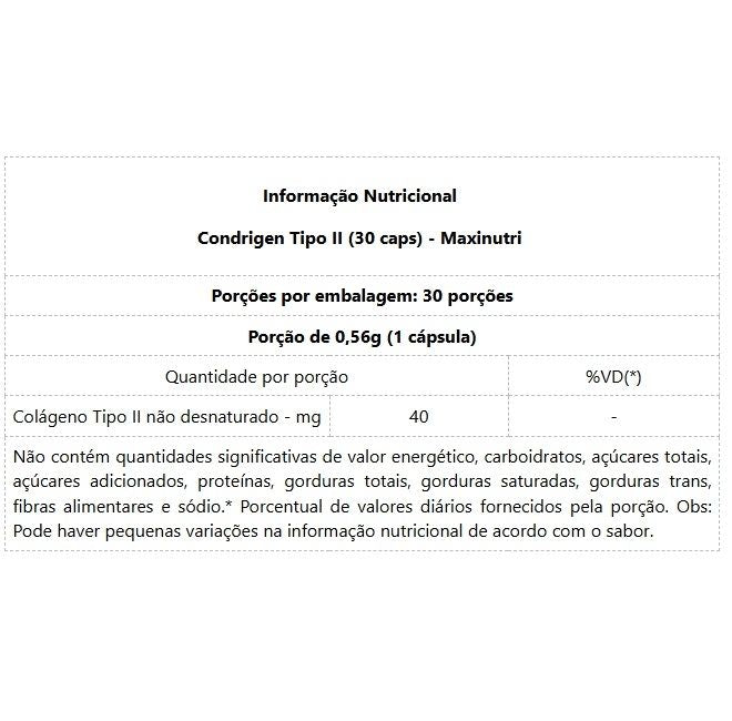 Condrigen Colágeno Tipo II (30 caps) - MaxiNutri