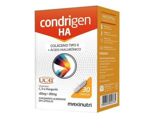 Condrigen HA Colágeno Tipo II + Ácido Hialurônico (30 caps) - MaxiNutri
