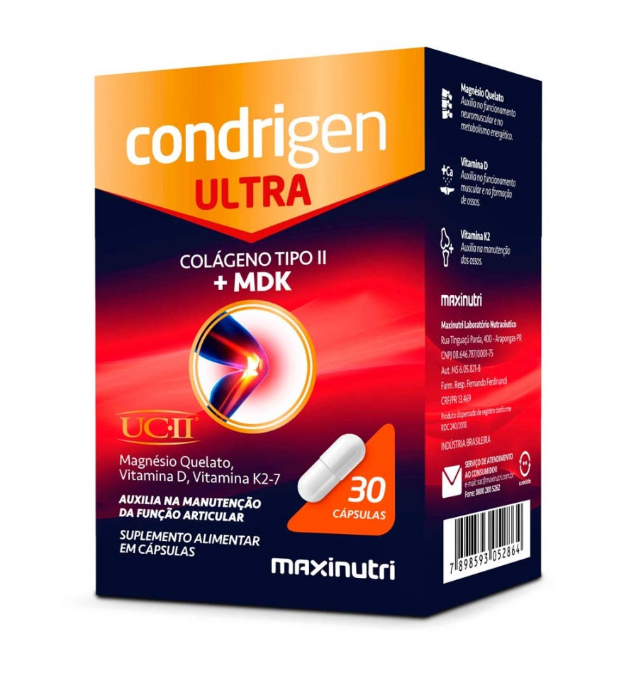 Condrigen Ultra Colágeno Tipo II + MDK (30 caps) - MaxiNutri
