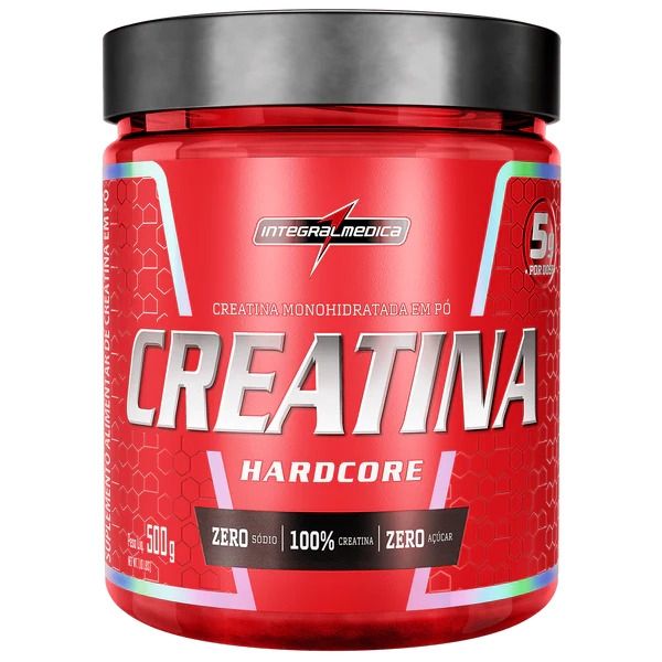 Pote de 500 g da Creatina Monohidratada Hardcore da Integralmédica