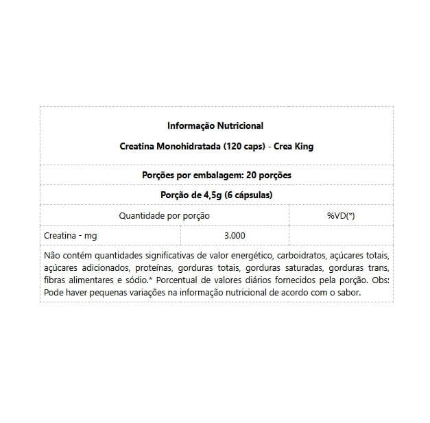 Creatina Monohidratada (120 caps) - Crea King