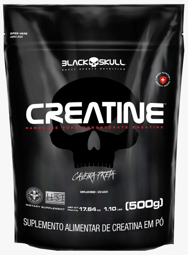Creatine Caveira Preta Refil (500g) - Black Skull