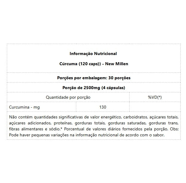 Cúrcuma - (120 caps) - New Millen