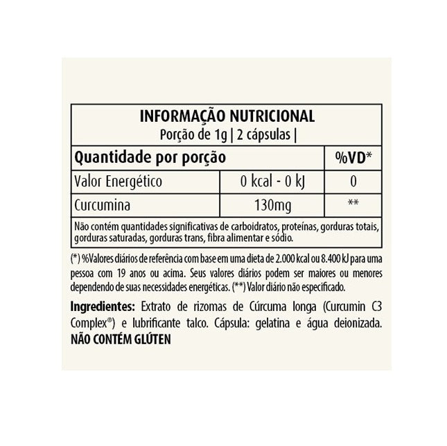 Cúrcuma 130mg (60 caps) Apisnutri