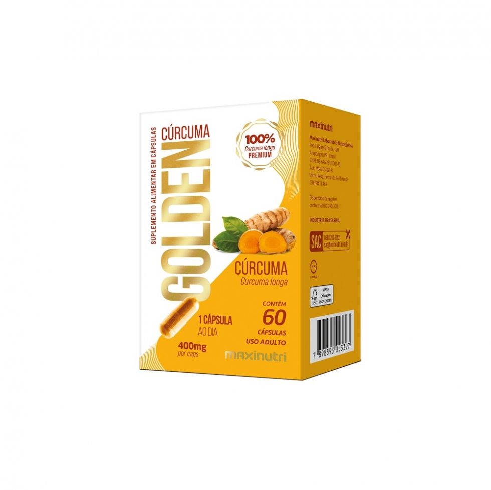 Cúrcuma Golden (60 caps) - MaxiNutri