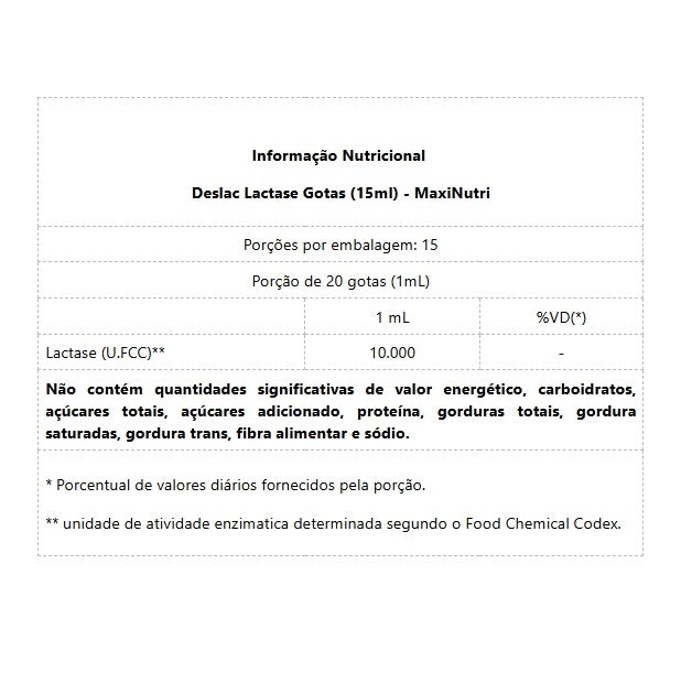 Deslac Lactase Gotas (15ml) - MaxiNutri