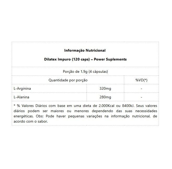 Dilatex Impuro (120 caps) - Power Supplements