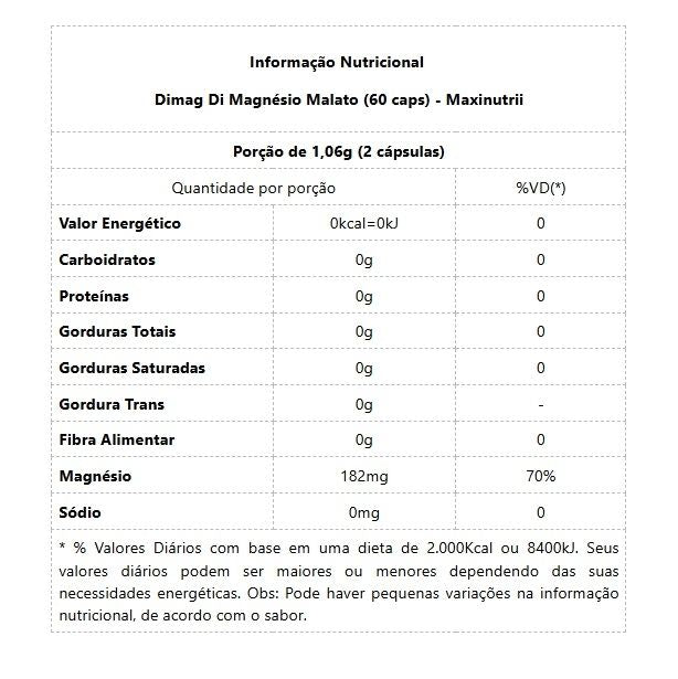 Dimag Di-Magnésio Malato 400mg (60 caps) - MaxiNutri
