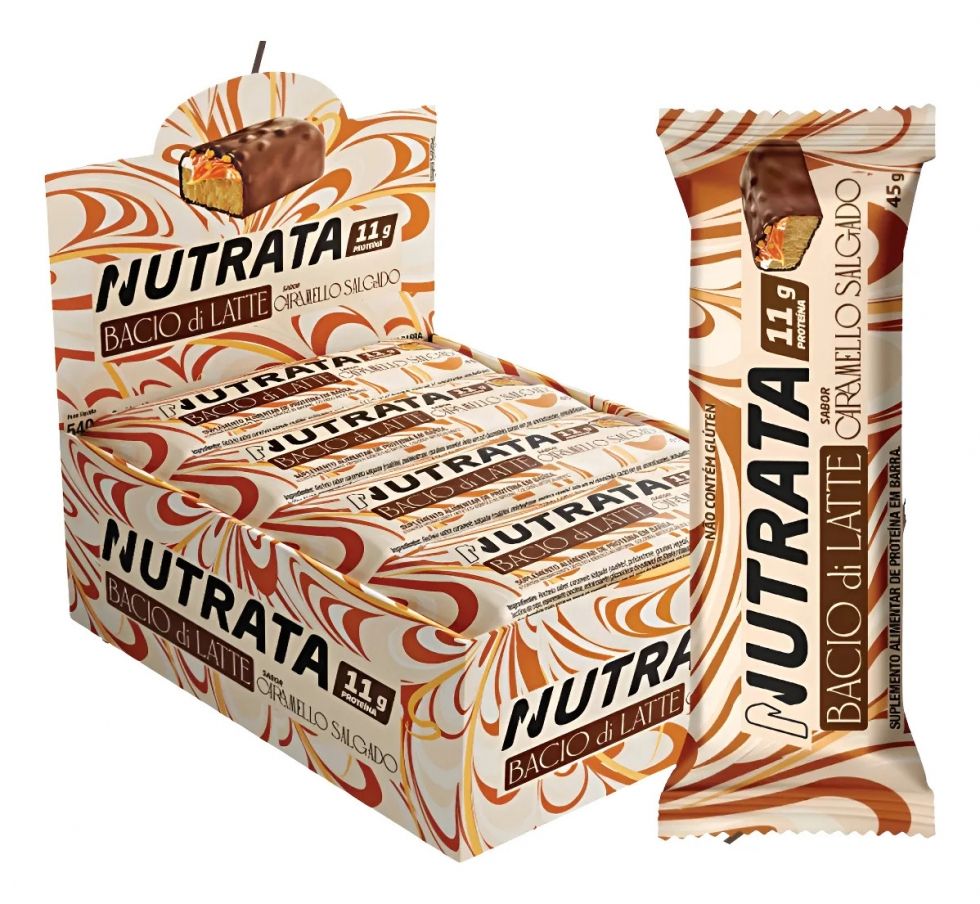 Barra Proteica Nutrata Bacio Di Latte Caixa com 12 Unidades (480g) - Nutrata