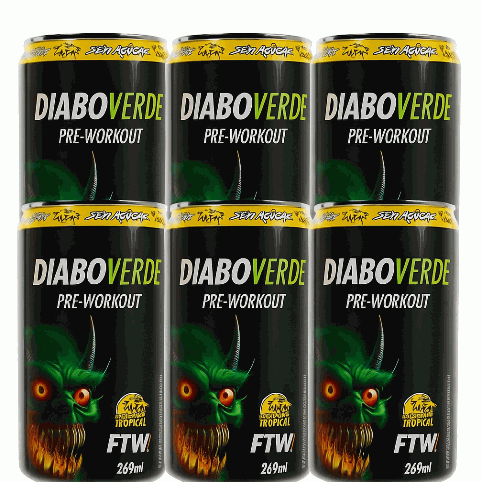 Pré-Treino - Diabo Verde Pré-Workout (269ml) 6 latas - FTW Sports Nutrition