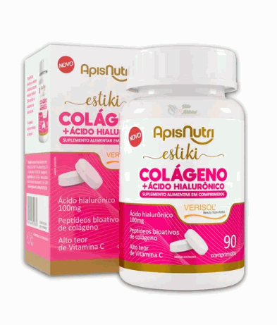 Estiki Colágeno + Ácido Hialurônico (90 comp) - Apisnutri