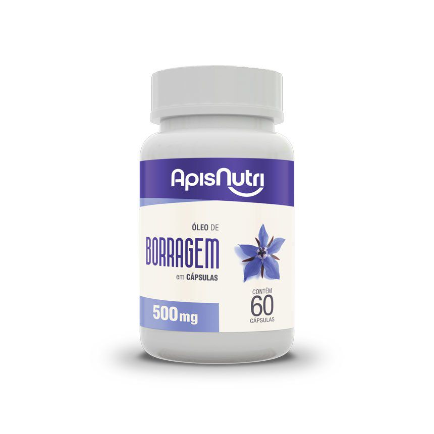 Óleo de Borragem 500mg (60 caps) - Apisnutri