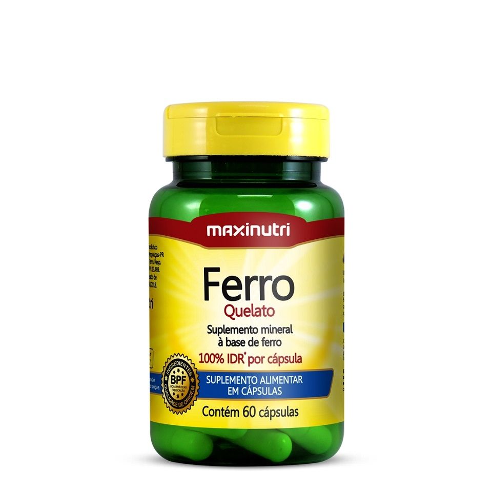 Ferro 100% IDR (60 caps) - MaxiNutri