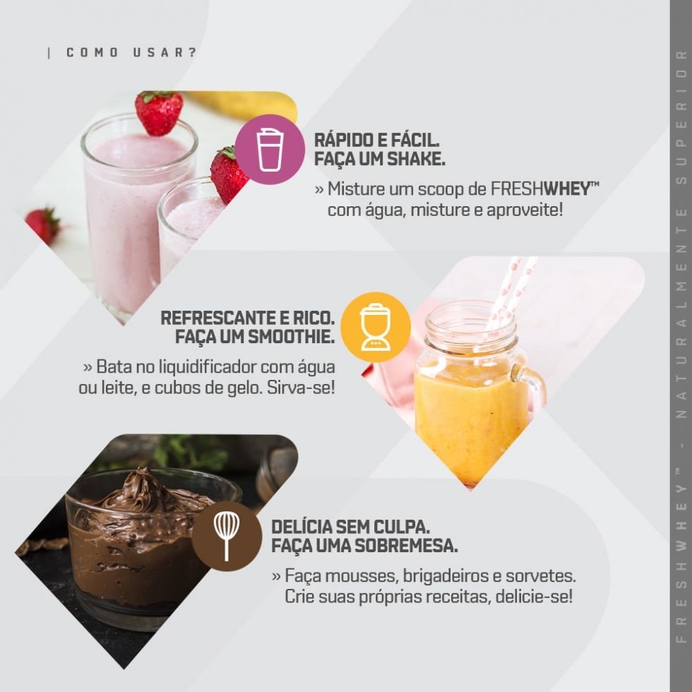 Display de Fresh Whey 290 g com 10 sachês da Dux Human Health