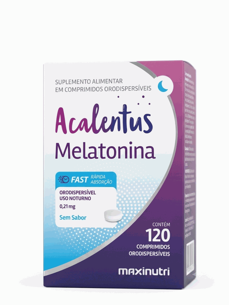 Frasco de Acalentus Melatonina Orodispersível MaxiNutri, 120 comprimidos