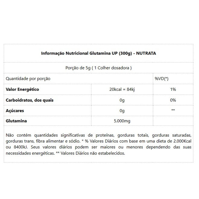 Glutamina Up (300g) - Nutrata