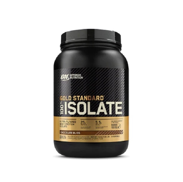 Pote de 720 g de Gold Standard 100% Isolate Optimum Nutrition, whey protein isolado em pó