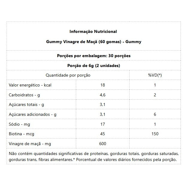 Gummy Apple Cider Vinegar (60 gomas) - Gummy